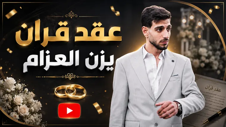 ملصق للمناسبة يستخدم بورتريه رسميًا مع كتابة عربية كبيرة وتدرجات ذهبية